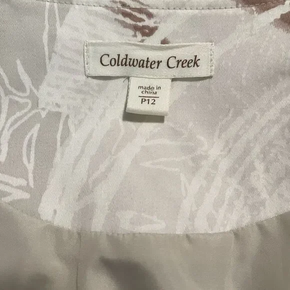 NWT Coldwater Creek Open Front Blazer Beaded Sequin Cotton Jacket Ruffle Sz 12P‎ - Picture 7 of 11